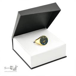 Scottish Huntly Gordon Gathering 2000 Ancient Clan Tartan Ring - Crest Classic Scottish Plaid Tartan Plaid