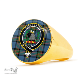 Scottish MacLaren of Broich Ancient Clan Tartan Ring - Crest Classic Scottish Plaid Tartan Plaid
