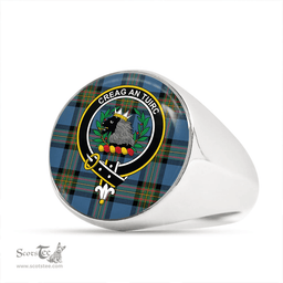 Scottish MacLaren of Broich Ancient Clan Tartan Ring - Crest Classic Scottish Plaid Tartan Plaid