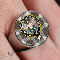 Scottish Murray of Atholl Dress (Murray Dress) Weathered Clan Tartan Ring - Crest Classic Scottish Plaid Tartan Plaid