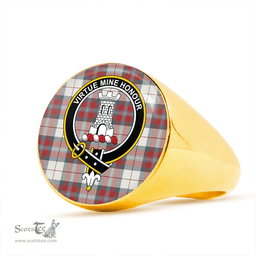Scottish MacLean Dress (Lumsden) Weathered Clan Tartan Ring - Crest Classic Scottish Plaid Tartan Plaid