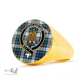 Scottish MacKenzie Dress Modern Clan Tartan Ring - Crest Classic Scottish Plaid Tartan Plaid