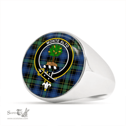 Scottish Mowat (Clans Originaux) Modern Clan Tartan Ring - Crest Classic Scottish Plaid Tartan Plaid