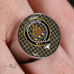 Scottish MacKenzie Hunting; Brown Ancient Clan Tartan Ring - Crest Classic Scottish Plaid Tartan Plaid