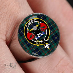 Scottish MacLeod of Assynt Modern Clan Tartan Ring - Crest Classic Scottish Plaid Tartan Plaid
