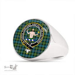Scottish Murray of Atholl variation (Murray of Atholl; variation) Ancient Clan Tartan Ring - Crest Classic Scottish Plaid Tartan Plaid