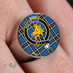 Scottish MacTavish Dress Ancient Clan Tartan Ring - Crest Classic Scottish Plaid Tartan Plaid