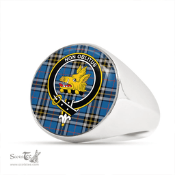 Scottish MacTavish Dress Ancient Clan Tartan Ring - Crest Classic Scottish Plaid Tartan Plaid