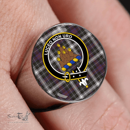 Scottish MacKenzie Dress #2 Weathered Clan Tartan Ring - Crest Classic Scottish Plaid Tartan Plaid