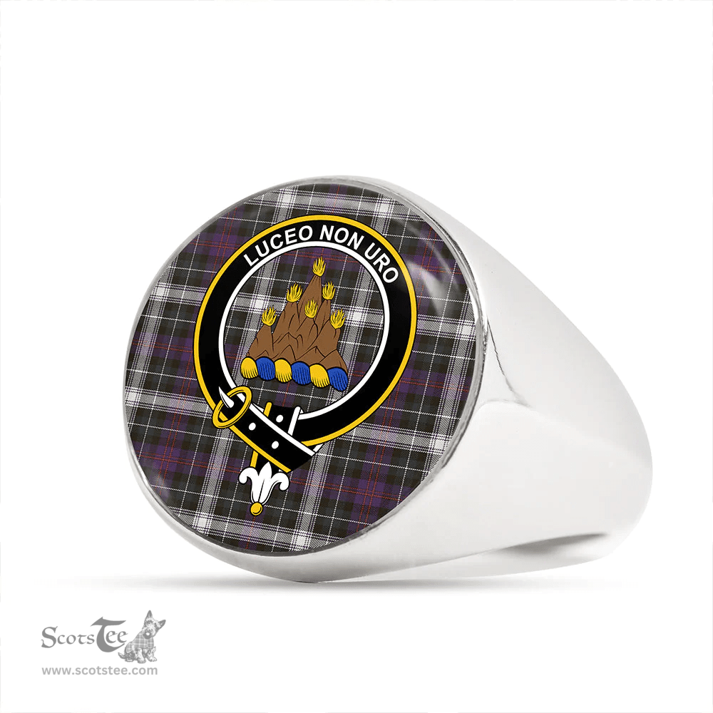 Scottish MacKenzie Dress #2 Weathered Clan Tartan Ring - Crest Classic Scottish Plaid Tartan Plaid