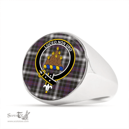 Scottish MacKenzie Dress #2 Weathered Clan Tartan Ring - Crest Classic Scottish Plaid Tartan Plaid