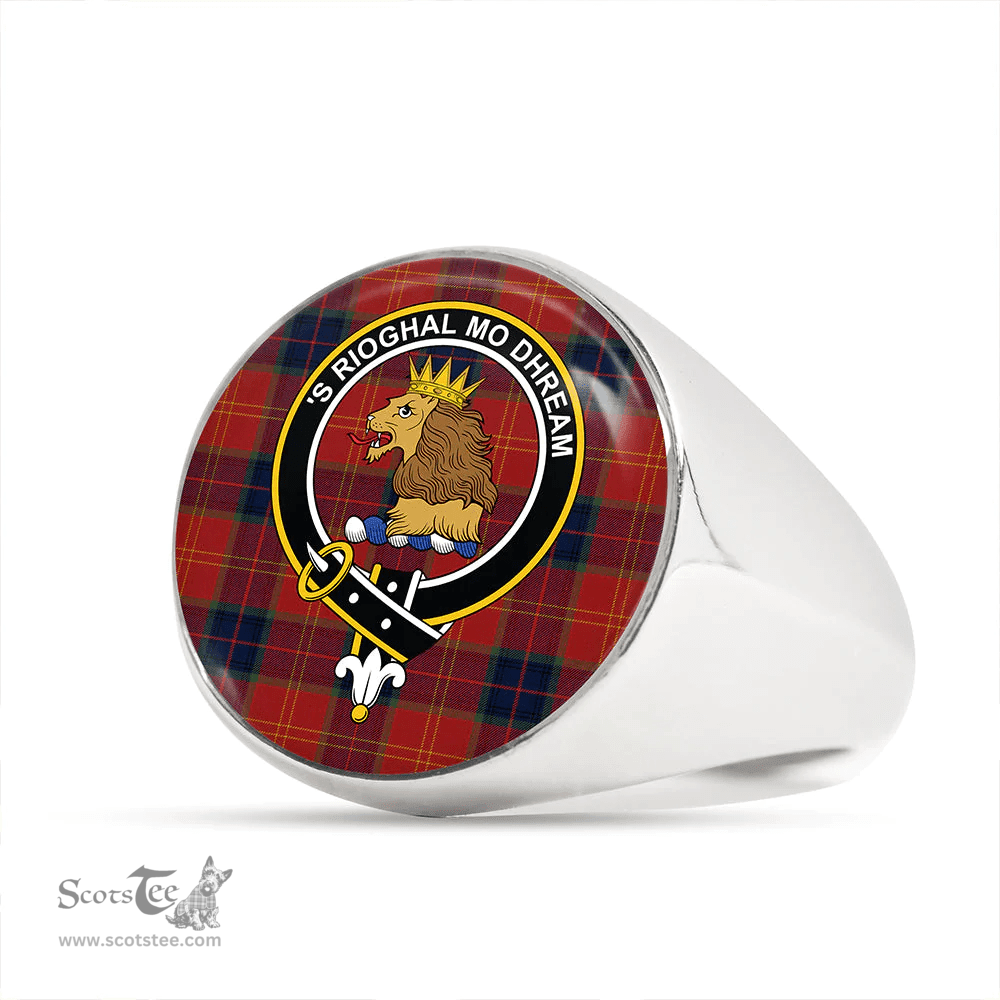 Scottish MacEdward (MacGregor Hastie) Modern Clan Tartan Ring - Crest Classic Scottish Plaid Tartan Plaid