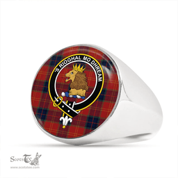 Scottish MacEdward (MacGregor Hastie) Modern Clan Tartan Ring - Crest Classic Scottish Plaid Tartan Plaid