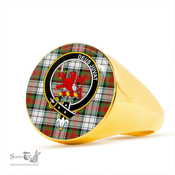 Scottish MacDuff Dress Ancient Clan Tartan Ring - Crest Classic Scottish Plaid Tartan Plaid