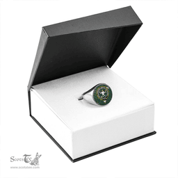 Scottish Murray of Atholl (Murray) Ancient Clan Tartan Ring - Crest Classic Scottish Plaid Tartan Plaid