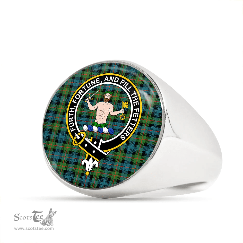 Scottish Murray of Atholl (Murray) Ancient Clan Tartan Ring - Crest Classic Scottish Plaid Tartan Plaid