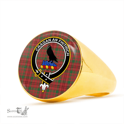 Scottish MacDonell of Keppoch 1847 Variant Ancient Clan Tartan Ring - Crest Classic Scottish Plaid Tartan Plaid