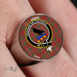 Scottish MacDonell of Keppoch 1847 Variant Ancient Clan Tartan Ring - Crest Classic Scottish Plaid Tartan Plaid