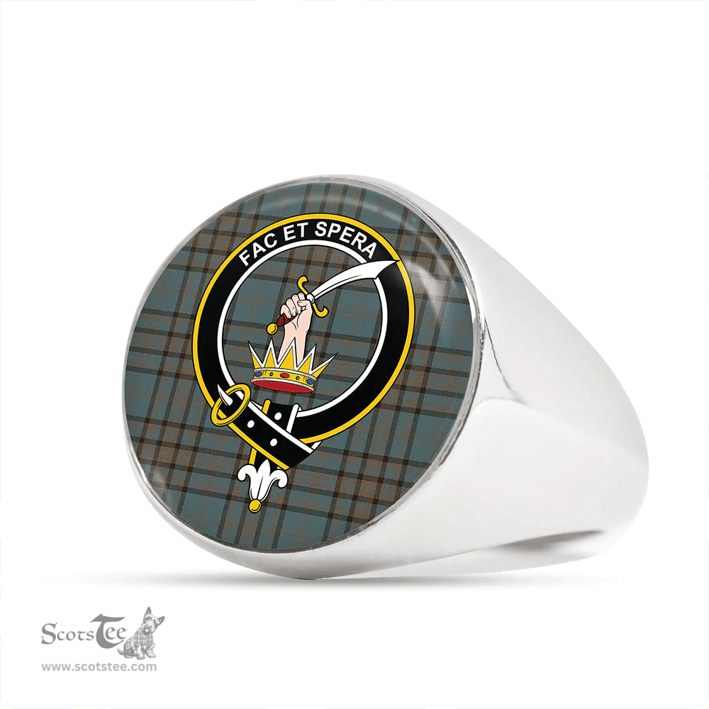 Scottish Matheson Hunting Weathered Clan Tartan Ring - Crest Classic Scottish Plaid Tartan Plaid