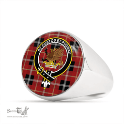 Scottish Marjoribanks Modern Clan Tartan Ring - Crest Classic Scottish Plaid Tartan Plaid