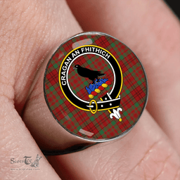 Scottish MacDonell of Keppoch 1847 Variant Modern Clan Tartan Ring - Crest Classic Scottish Plaid Tartan Plaid