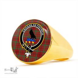 Scottish MacDonell of Keppoch 1847 Variant Modern Clan Tartan Ring - Crest Classic Scottish Plaid Tartan Plaid