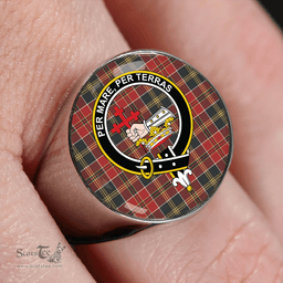 Scottish MacDonald of Kingsburgh (Donald of Kingsburgh) Weathered Clan Tartan Ring - Crest Classic Scottish Plaid Tartan Plaid