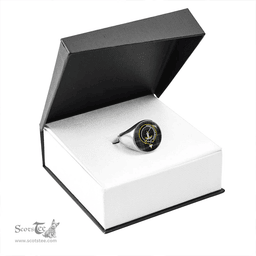 Scottish Lumsden Hunting (Lumsden Green) Modern Clan Tartan Ring - Crest Classic Scottish Plaid Tartan Plaid