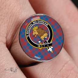 Scottish MacGregor of Glengyle (Gregor of Deeside) Ancient Clan Tartan Ring - Crest Classic Scottish Plaid Tartan Plaid