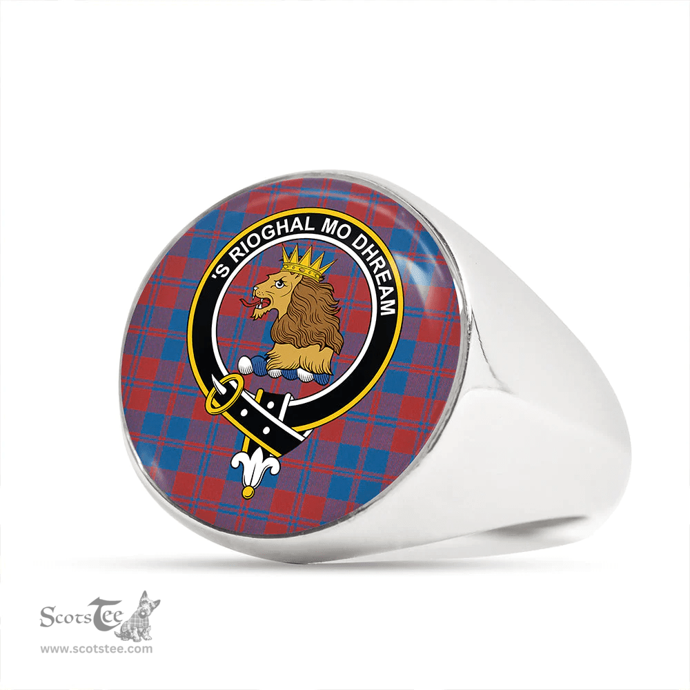 Scottish MacGregor of Glengyle (Gregor of Deeside) Ancient Clan Tartan Ring - Crest Classic Scottish Plaid Tartan Plaid