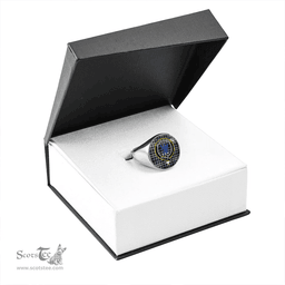 Scottish Ochterlony (Auchterlony) Modern Clan Tartan Ring - Crest Classic Scottish Plaid Tartan Plaid