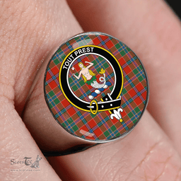 Scottish Murray of Abercairney Ancient Clan Tartan Ring - Crest Classic Scottish Plaid Tartan Plaid
