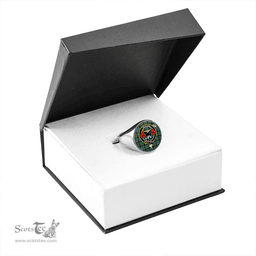 Scottish MacLeod of Skeabost Ancient Clan Tartan Ring - Crest Classic Scottish Plaid Tartan Plaid