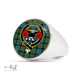 Scottish MacLeod of Skeabost Ancient Clan Tartan Ring - Crest Classic Scottish Plaid Tartan Plaid