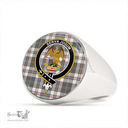 Scottish Hay Dress Weathered Clan Tartan Ring - Crest Classic Scottish Plaid Tartan Plaid