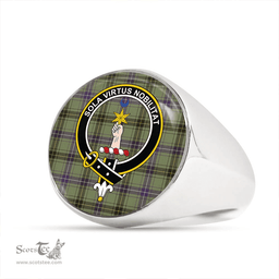 Scottish Henderson (MacKendrick) Weathered Clan Tartan Ring - Crest Classic Scottish Plaid Tartan Plaid