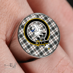 Scottish MacNaughton Dress #2 Weathered Clan Tartan Ring - Crest Classic Scottish Plaid Tartan Plaid
