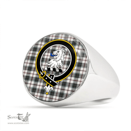 Scottish MacNaughton Dress #2 Weathered Clan Tartan Ring - Crest Classic Scottish Plaid Tartan Plaid