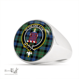 Scottish Ogilvie Hunting Modern Clan Tartan Ring - Crest Classic Scottish Plaid Tartan Plaid