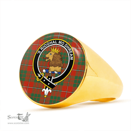 Scottish MacGregor of Balquhidder (Gregor of Balquhidder) Ancient Clan Tartan Ring - Crest Classic Scottish Plaid Tartan Plaid