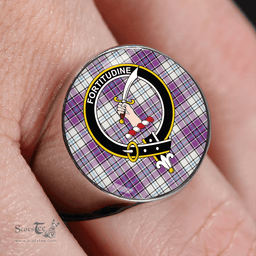 Scottish MacRae Purple Dress Modern Clan Tartan Ring - Crest Classic Scottish Plaid Tartan Plaid