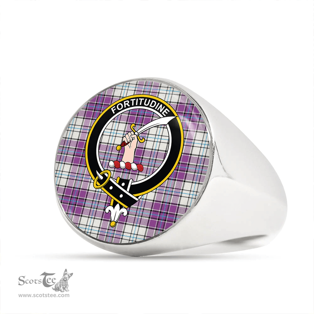 Scottish MacRae Purple Dress Modern Clan Tartan Ring - Crest Classic Scottish Plaid Tartan Plaid