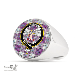 Scottish MacRae Purple Dress Modern Clan Tartan Ring - Crest Classic Scottish Plaid Tartan Plaid
