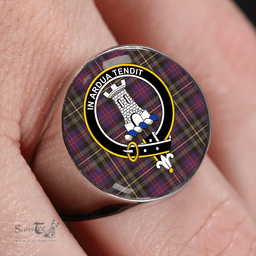 Scottish MacCallum of Berwick Weathered Clan Tartan Ring - Crest Classic Scottish Plaid Tartan Plaid