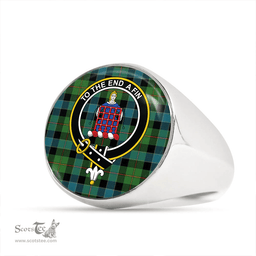 Scottish Ogilvie Hunting Ancient Clan Tartan Ring - Crest Classic Scottish Plaid Tartan Plaid