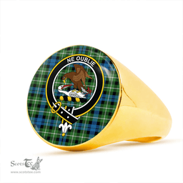 Scottish Graham of Montrose Ancient Clan Tartan Ring - Crest Classic Scottish Plaid Tartan Plaid