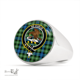 Scottish Graham of Montrose Ancient Clan Tartan Ring - Crest Classic Scottish Plaid Tartan Plaid