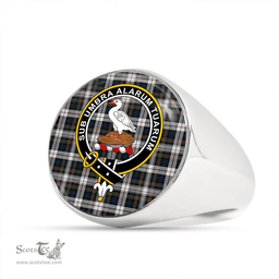 Scottish Lauder Dress Modern Clan Tartan Ring - Crest Classic Scottish Plaid Tartan Plaid