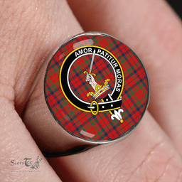 Scottish Lumsden of Kintore Modern Clan Tartan Ring - Crest Classic Scottish Plaid Tartan Plaid