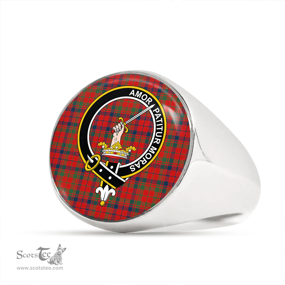 Scottish Lumsden of Kintore Modern Clan Tartan Ring - Crest Classic Scottish Plaid Tartan Plaid